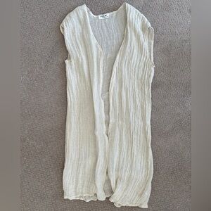Woven Long Sleeveless Tunic, XS